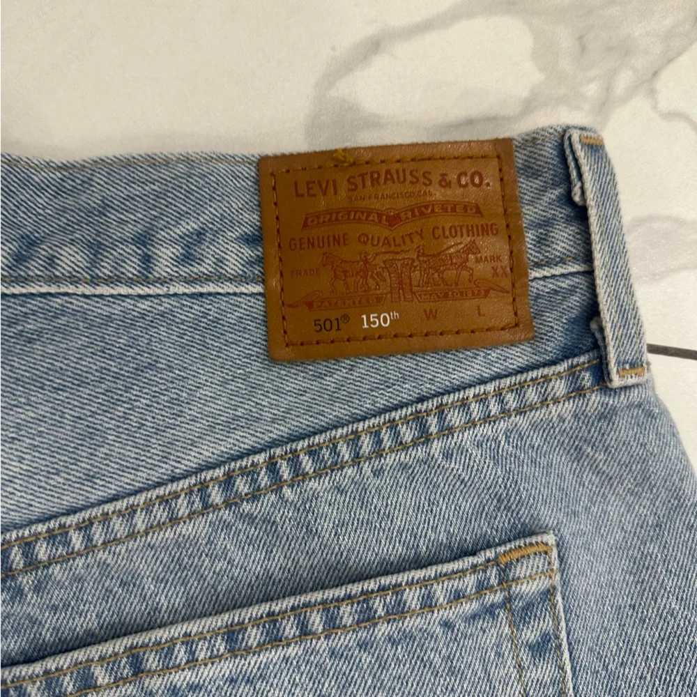 Levi's Premium 150 Anniversary Shorts Women Sz 29 501 Original Fit Patched Big E